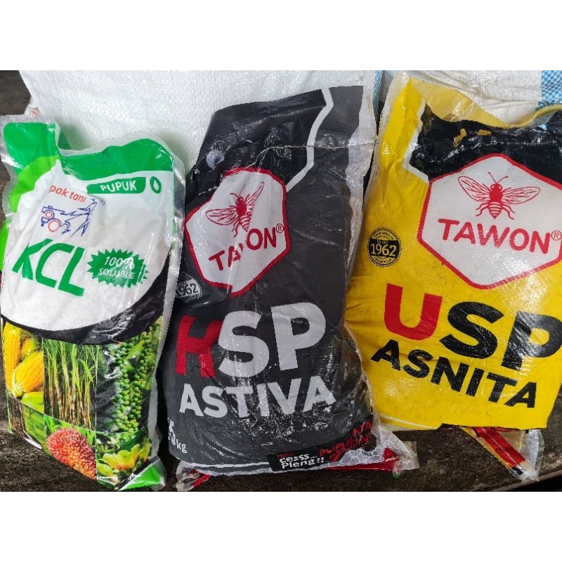 Paket pupuk lengkap Kcl 5kg + Hsp 5kg + Usp 5kg