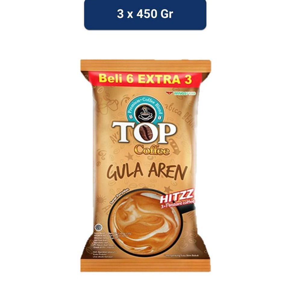 

BHJR6948 PROMO SALE Top Coffee Kopi Instan Gula Aren Pack 22 gr isi 6 3 pcs x3