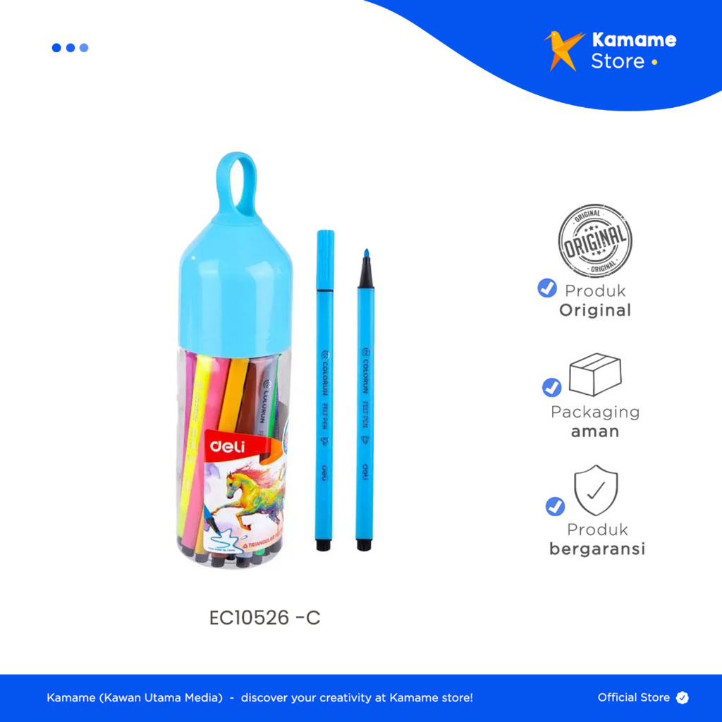 

Deli Felt Pen - Deli Spidol Warna 1.0mm, Tinta yang bisa dicuci C10506/C0152 - Kamame