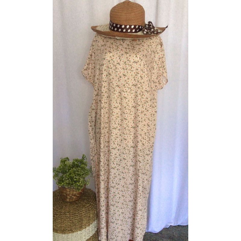 Daster panjang lengan pendek bumil busui friendly