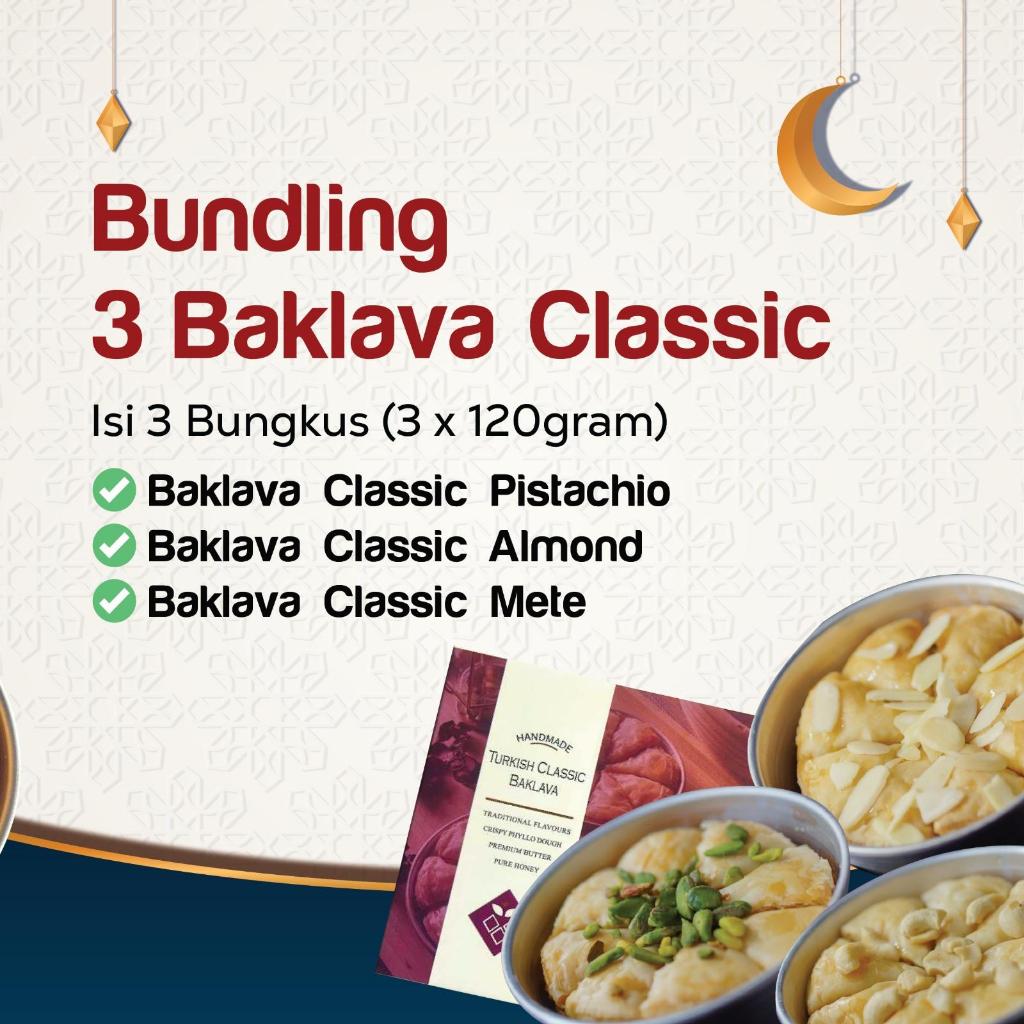 

ALIYA Bundling Baklava Classic Isi 3 Varian (Pistachio - Almond - Mete)