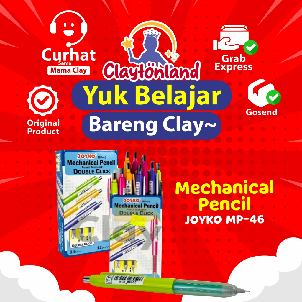 

PENSIL MEKANIK / MECHANICAL PENCIL JOYKO MP-46 DOUBLE CLICK 0.5MM