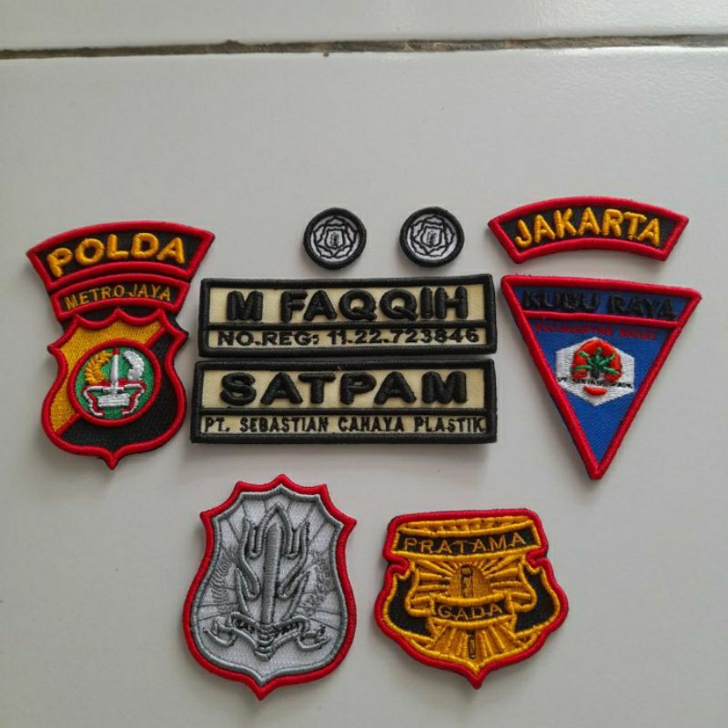 bordir timbul atribut satpam