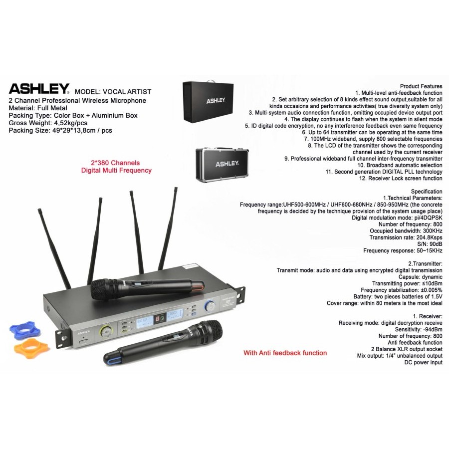 mic wireless ashley vocal artis / vocalartis