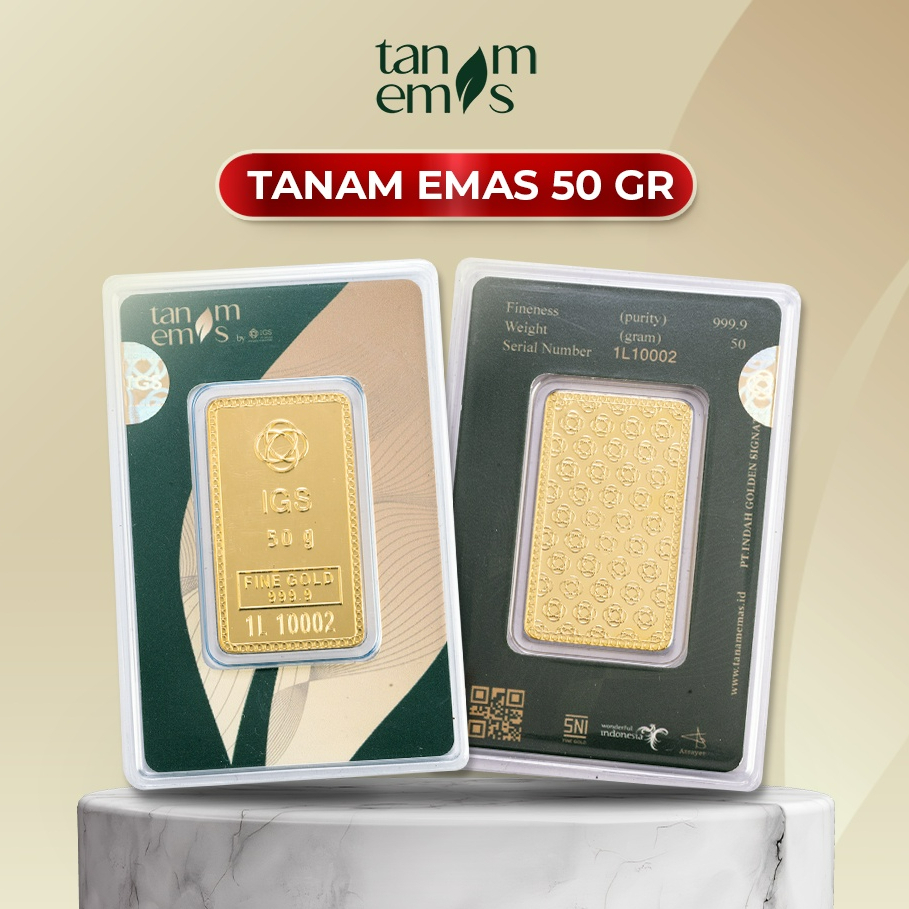 Logam Mulia Tanam Emas 50 gram Bersertifikat Kadar 99,99%