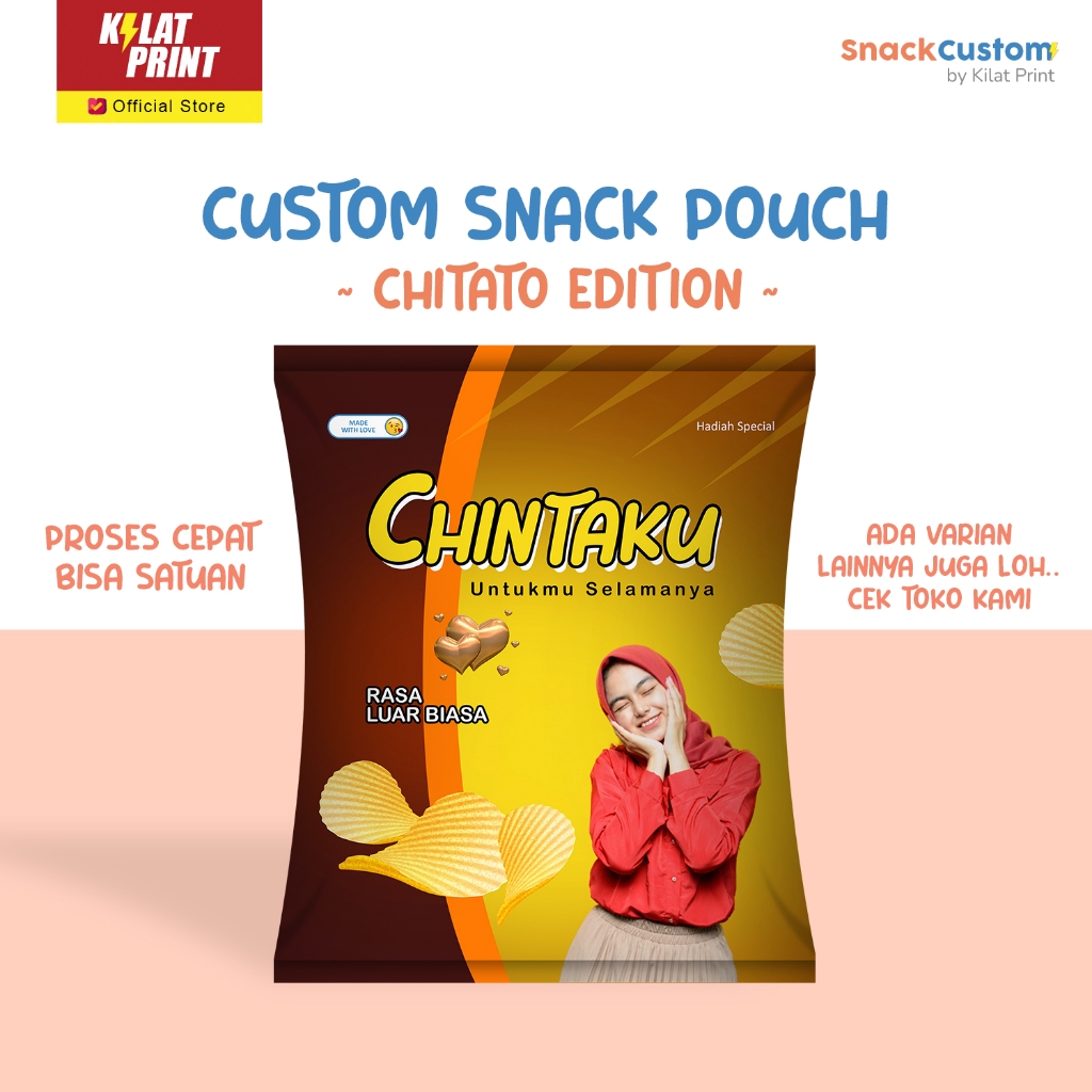 

Snack Custom Foto Teks Bungkus Pouch Jumbo Ala Chitato Edition