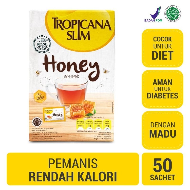 

Tropicana Slim Honey Sweetener Isi 50 Sachet