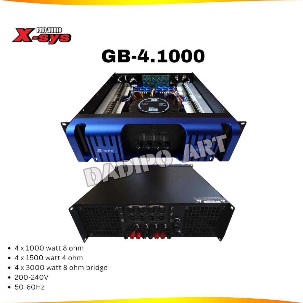 X-Sys Power amplifier model GB-4.1000 GB4 1000 -Profesional Amplifier