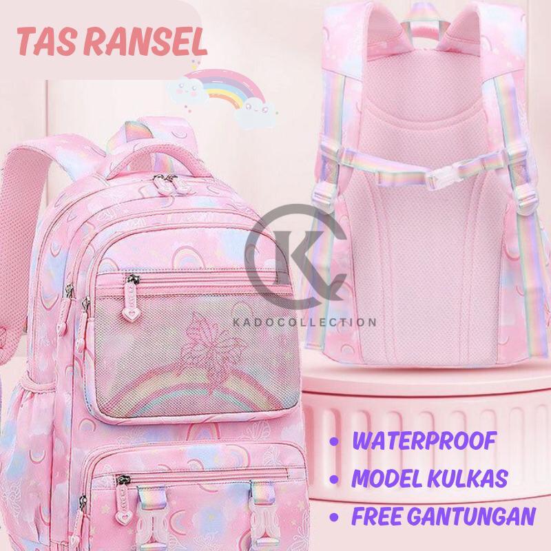 Tas Ransel Sekolah Anak Perempuan SD Import / Tas Sekolah Anak Waterproof