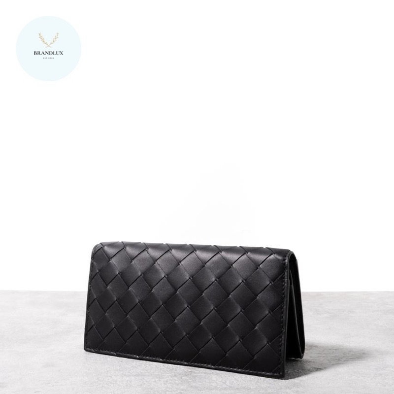 BOTTEGA VENETA Big intrecciato long wallet  Black