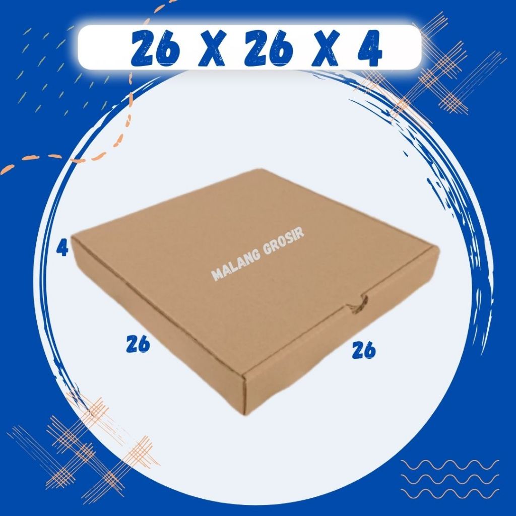 

Kardus 26x26x4 LD Box Dus Packing Kotak Kemasan Karton Pizza Souvenir Hampers Minyak Wangi Kosmetik