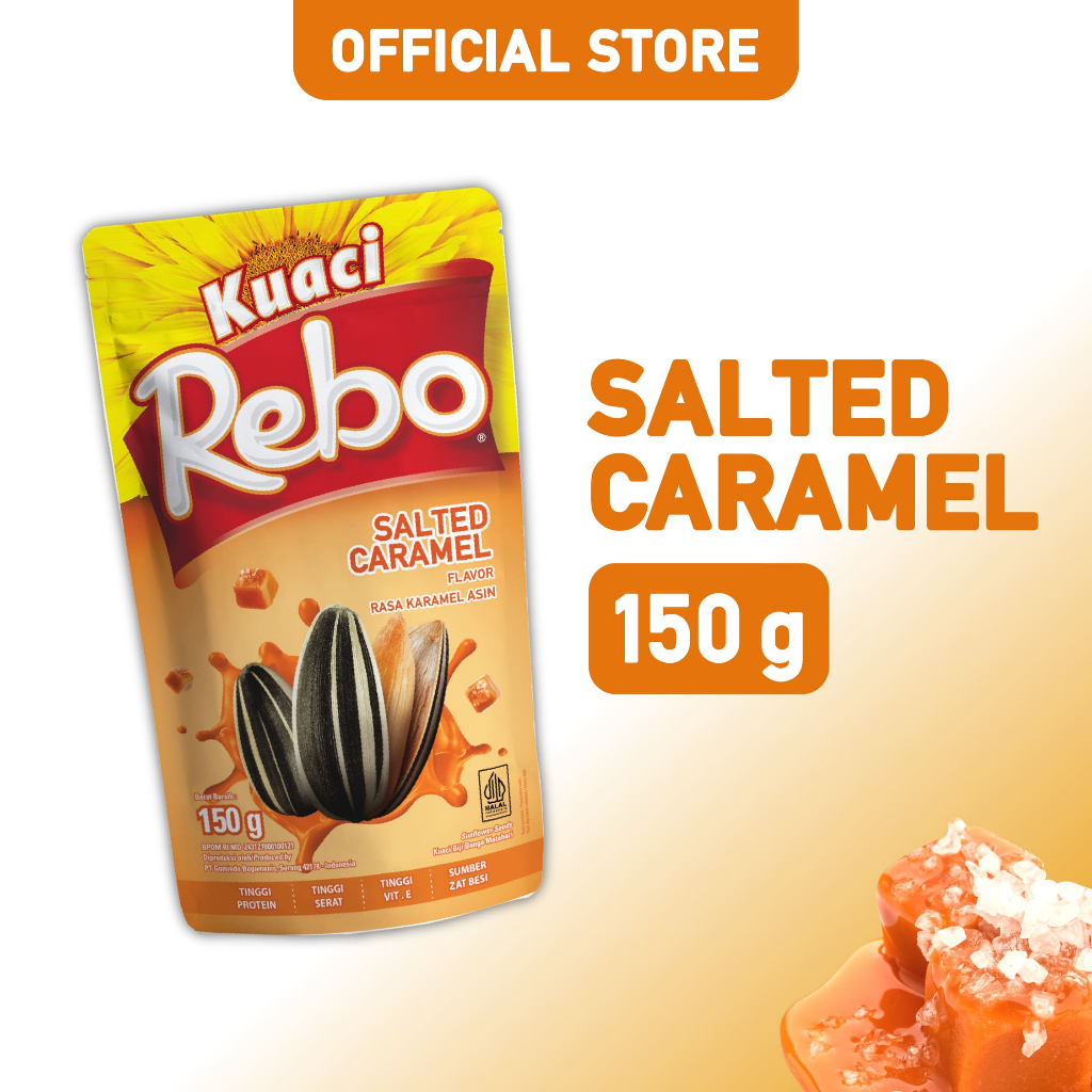 

Rebo Kuaci Rasa Caramel 150 Gram - Cemilan Biji Bunga Matahari