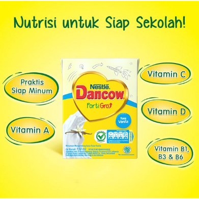 

Ready Terbatas DANCOW Fortigro Susu UHT Vanilla Usia Sekolah Multipack 110ml x4