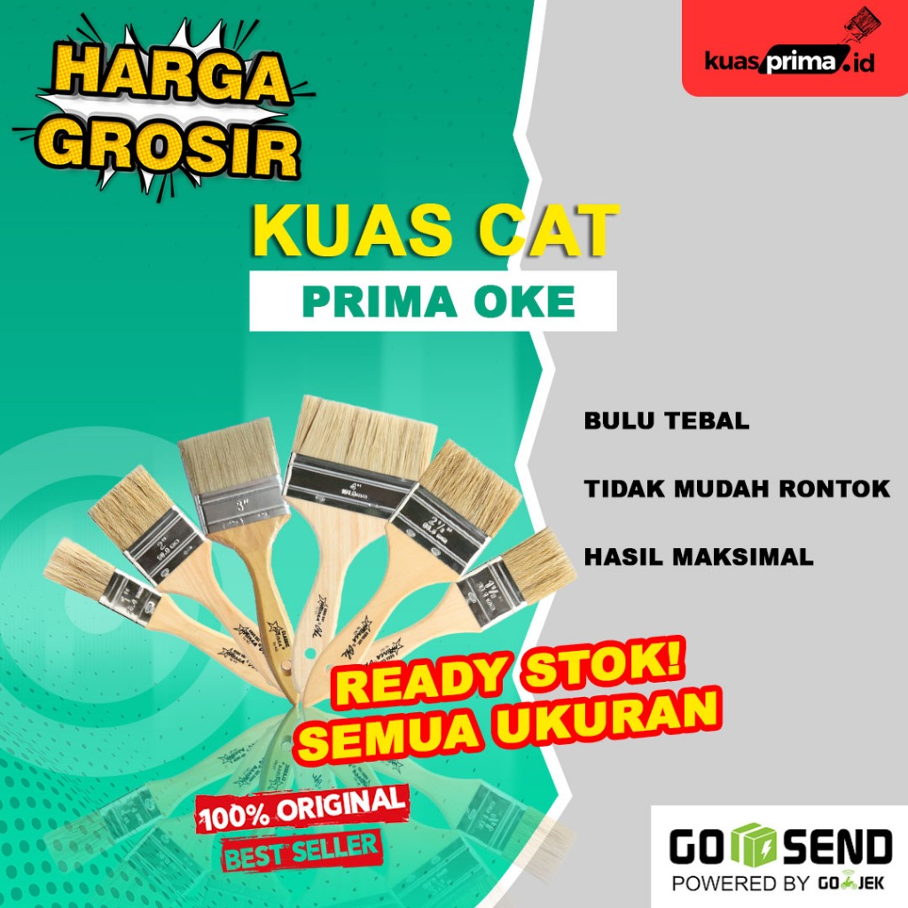 

TERMURAH!! BEST SELLER KUAS CAT PRIMA OKE SEMUA UKURAN