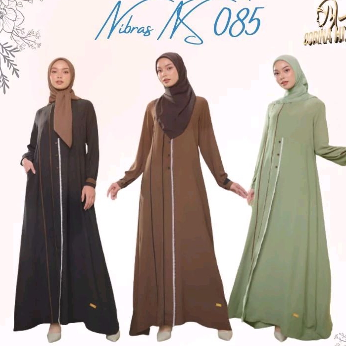 Gamis nibras / gamis hitam / Nibras NS 85 /gamis polos / gamis manasik / gamis dewasa