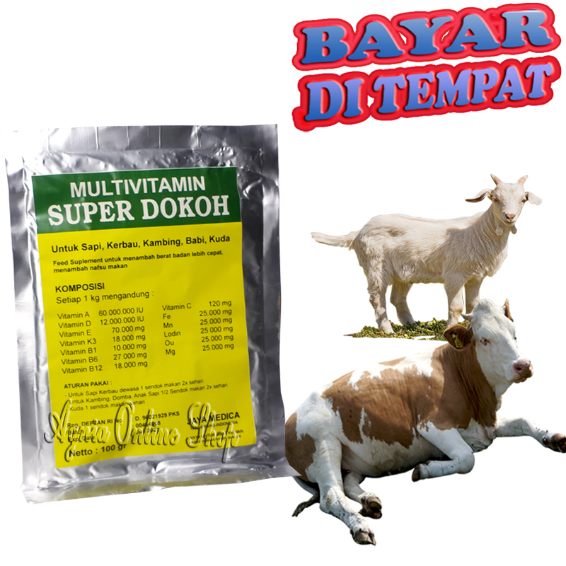 Penggemuk Sapi Kambing SUPER DOKOH Powder Probiotik Nafsu Makan