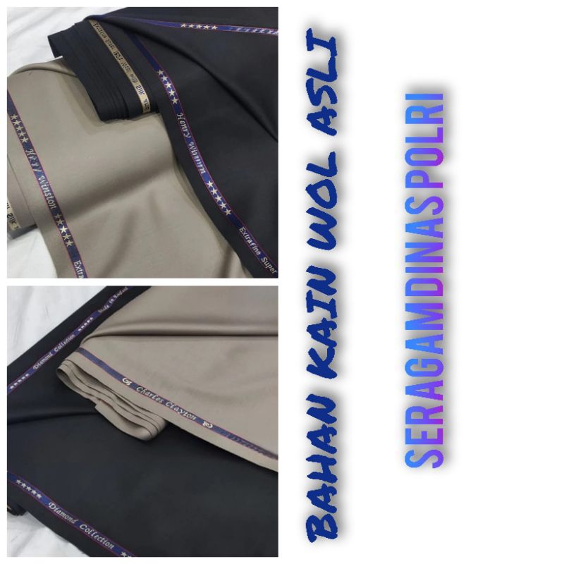 KAIN BAHAN WOL ASLI SERAGAM DINAS POLRI 100%ORIGINAL