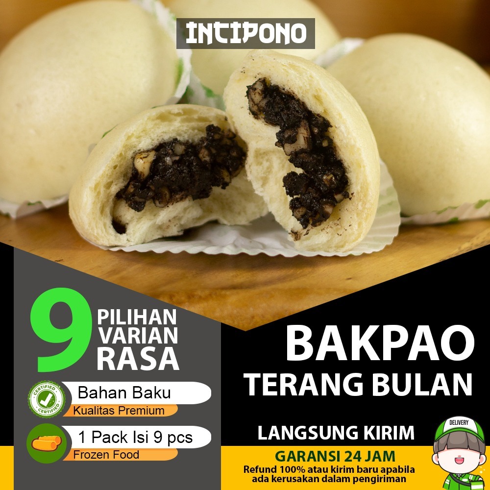 

Incipono Bakpao Terang Bulan 1 Pack Isi 9 Pcs Frozen Food Halal Premium