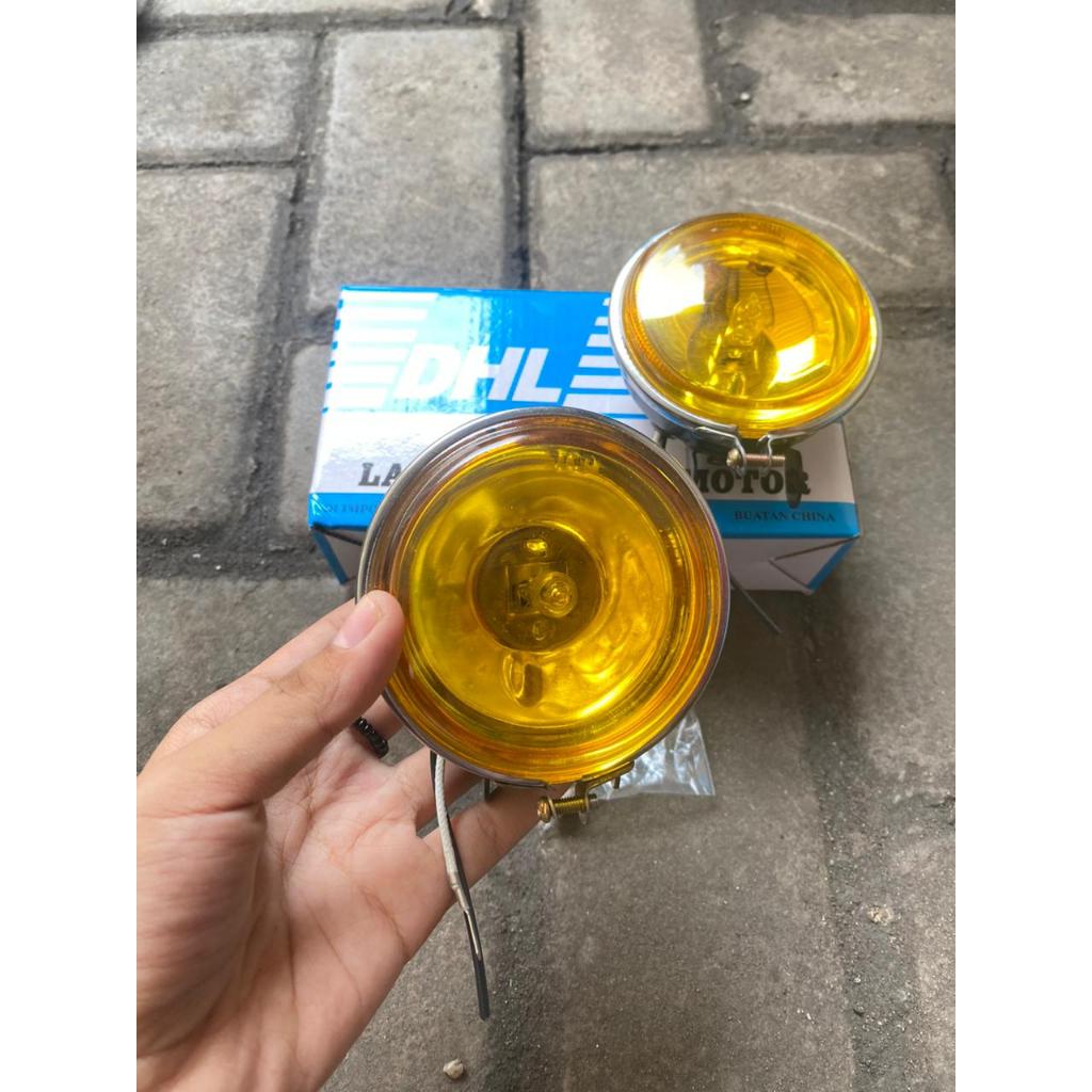 FOG LAMP BULAT KUNING DHL || LAMPU FOG BULAT MEREK DHL HARGA PERBIJI