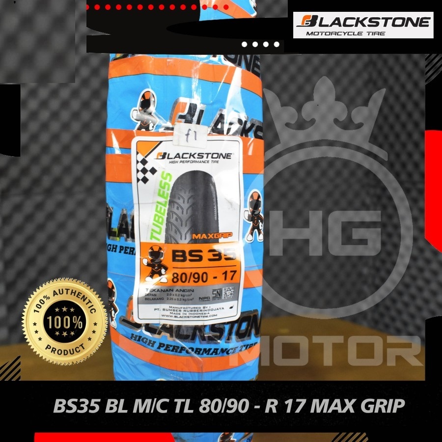 BAN BLACKSTONE MAX GRIP BS35 BS 35 80/90 RING 17 BAN MOTOR BEBEK