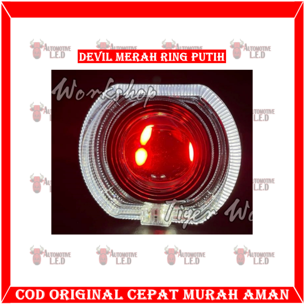 ORIGINAL BILED ALA ALA New Projie Biled cahaya Laser Cut Off jauh dekat 30watt plus devil merah full alumunium Waterproof