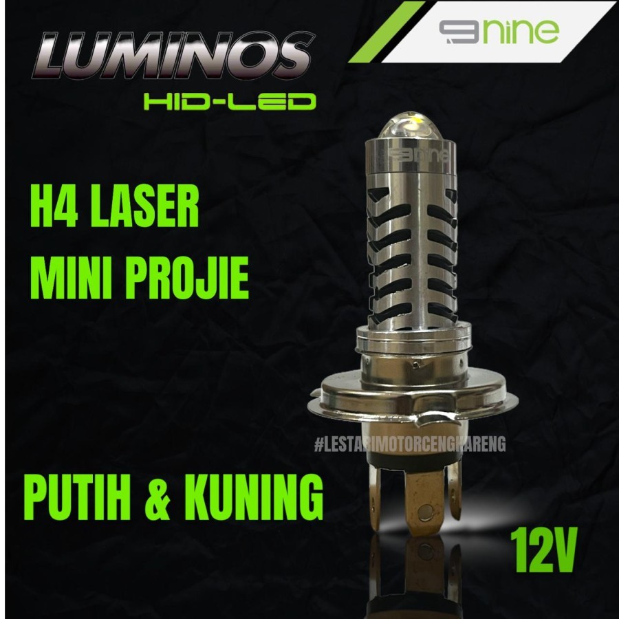LAMPU UTAMA LED MOTOR 9NINE H4 HS1 LASER MINI PROJECTOR LS2