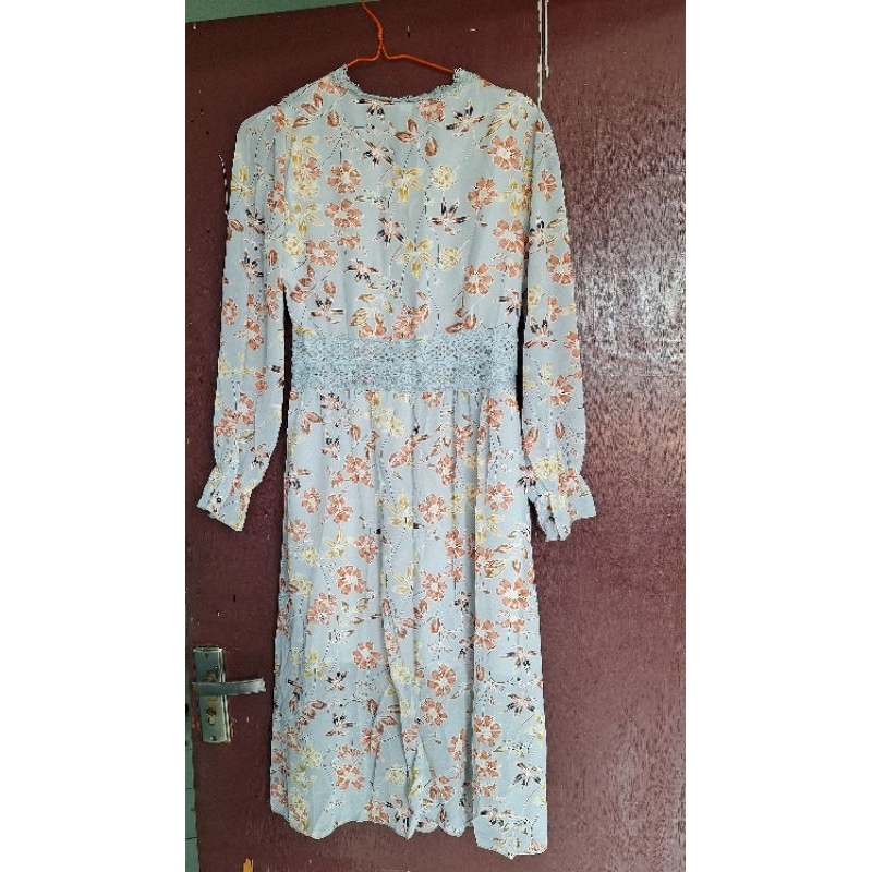 Susana ID KOREAN FLORAL VINTAGE MIDI DRESS