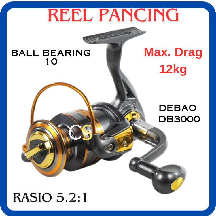 Reel Pancing Debao Gulungan Pancing Metal Fishing Reel 10 Ball Bearing - DB3000