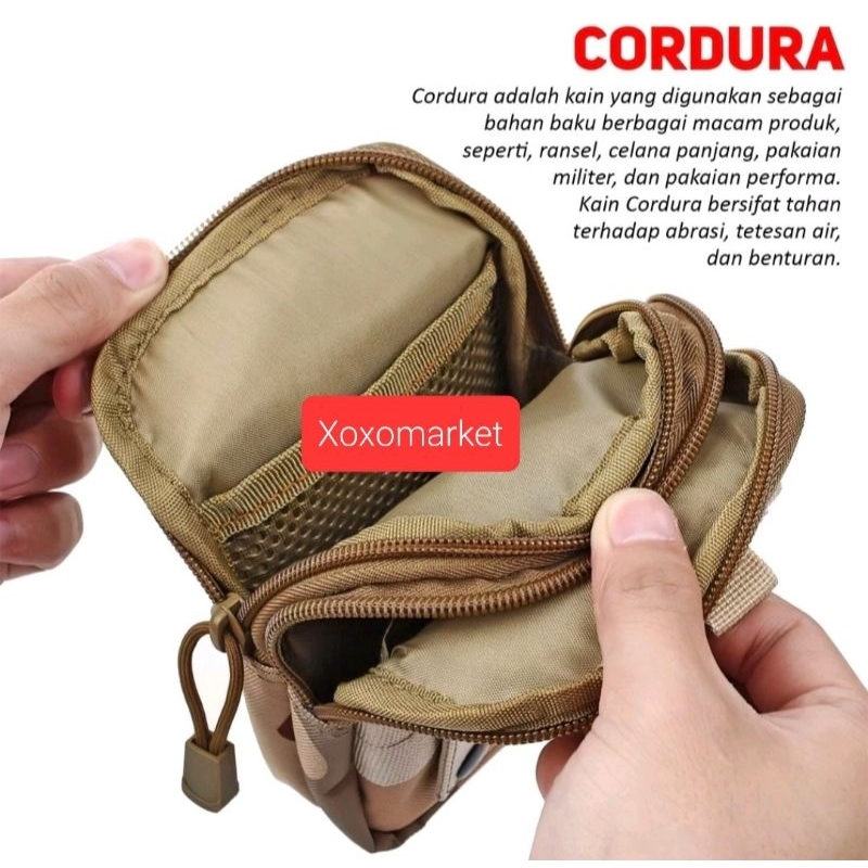 Tas Pria Pinggang Polos Import B318 / Tas Pinggang Pria Taktikal Import