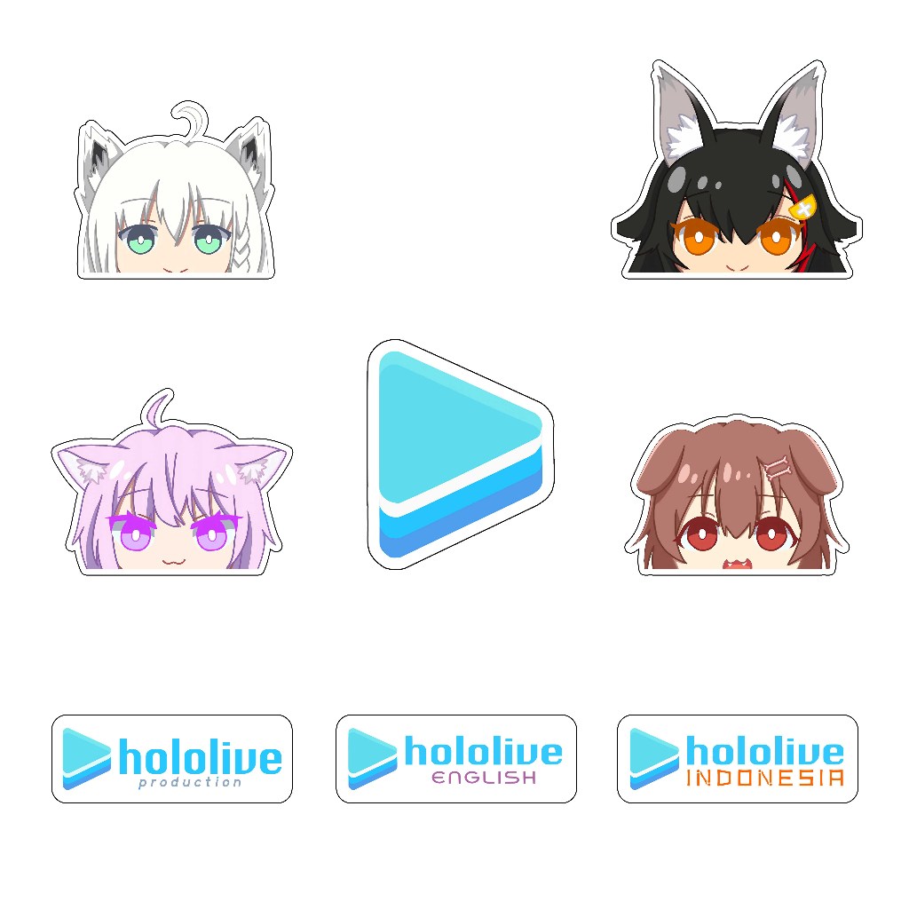 

Sticker vinyl anime vtuber HOLOLIVE JAPAN GAMERS PEEKER SET - material Vinyl