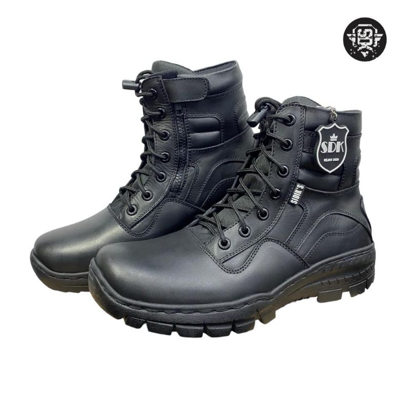Sepatu PDL Lantas Model Terbaru Ringan Dan Kuat Kulit Sapi Asli Berkualitas Sepatu PDL Tni Polri Sec