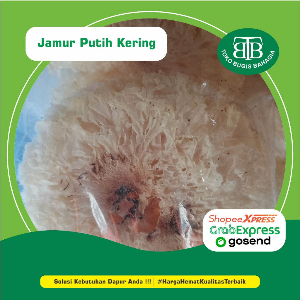 

Jamur Putih kering Perbungkus (isi 2 Pcs) Murah Makassar