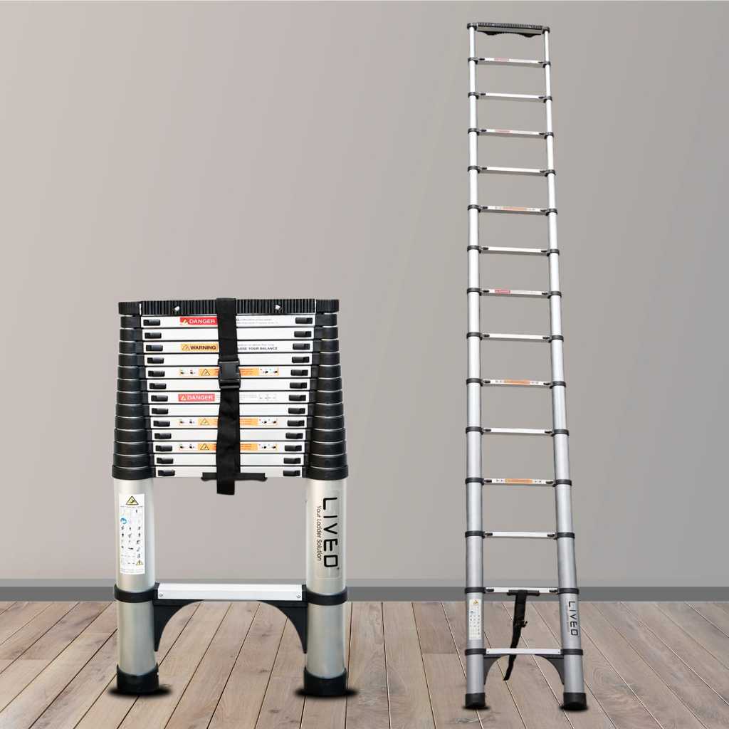 Tangga Teleskopik 6 Meter Single Merk LIVEO. Tangga 6M. Tangga 6.1 Meter. 6.1M