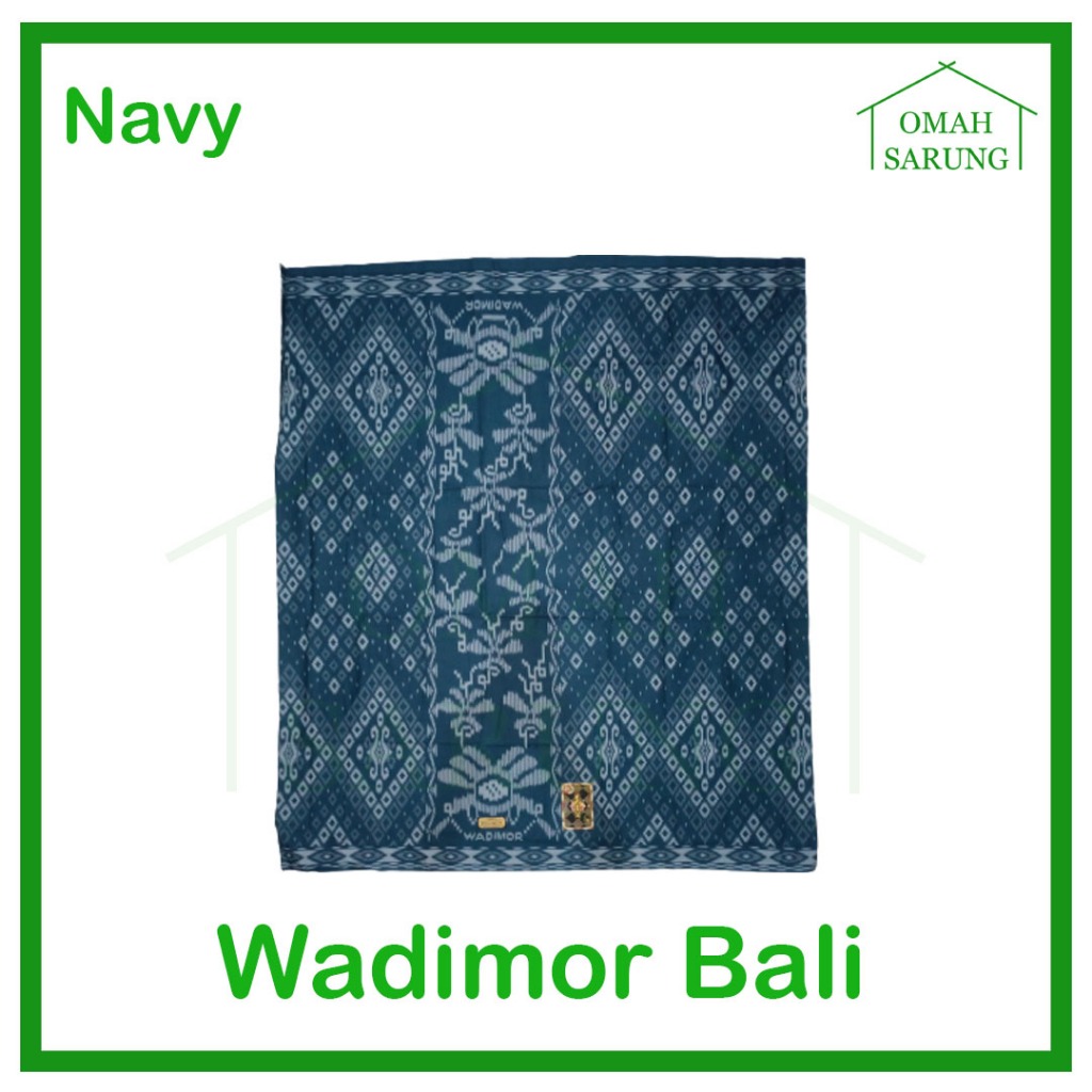 Sarung Tenun Wadimor Bali Kembang Warna Navy Original Premium OMAH SARUNG