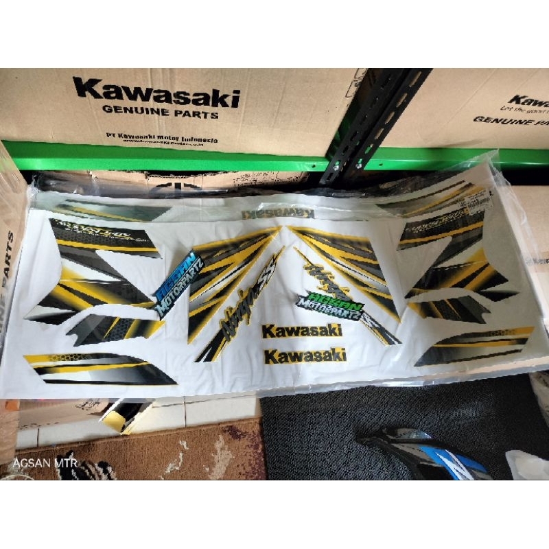 Striping stiker set ninja 150 SS ninja SS kuning original Kawasaki
