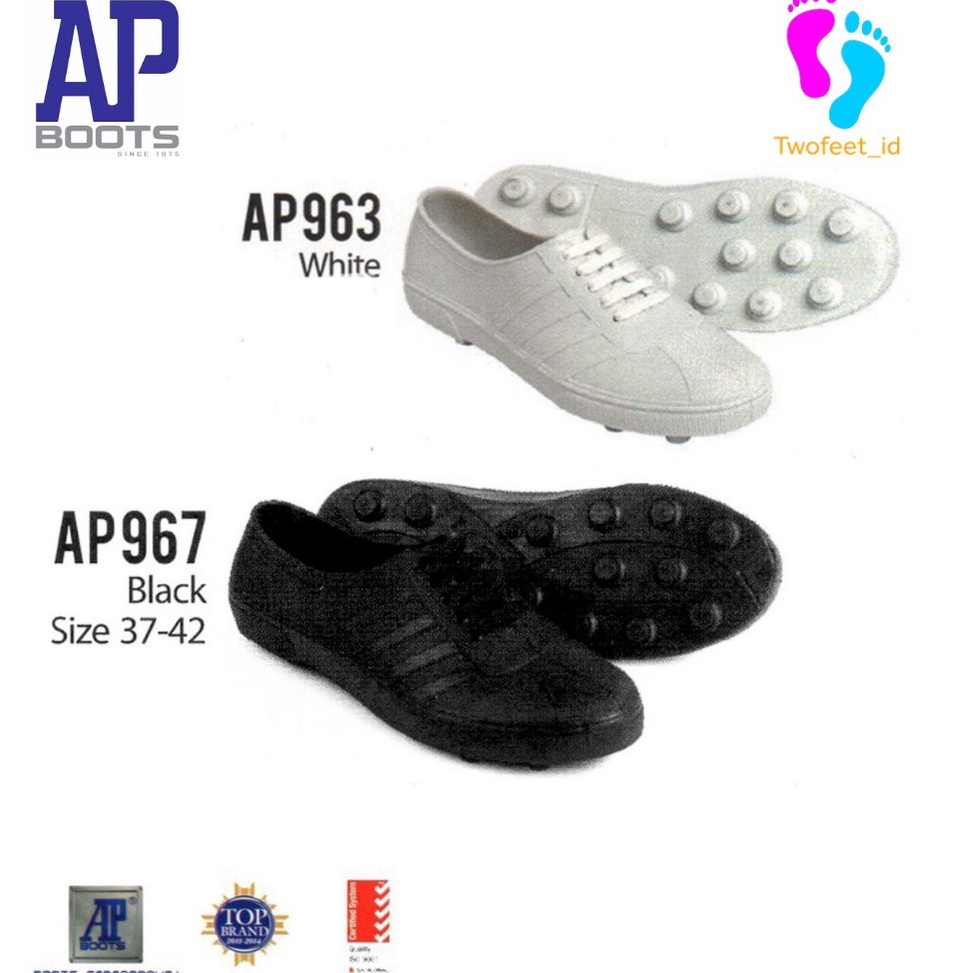 Mall Sepatu Karet AP Boots Multi Fungsi AP PUL BOLA 963 Putih dan Hitam AP Boot SEPATU PETANI  BERKE