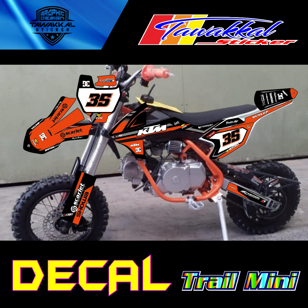 Sticker Decal untuk Motor Trail Mini SK 110cc dengan Motif Desain 35 Terbaru