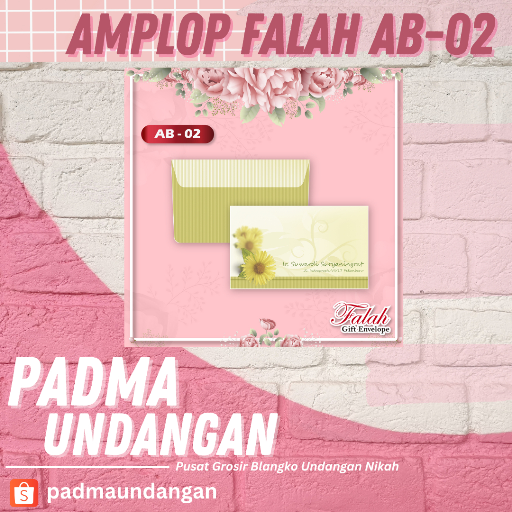 

Amplop Falah A-02 | Pusat Grosir Blangko | PadmaUndangan