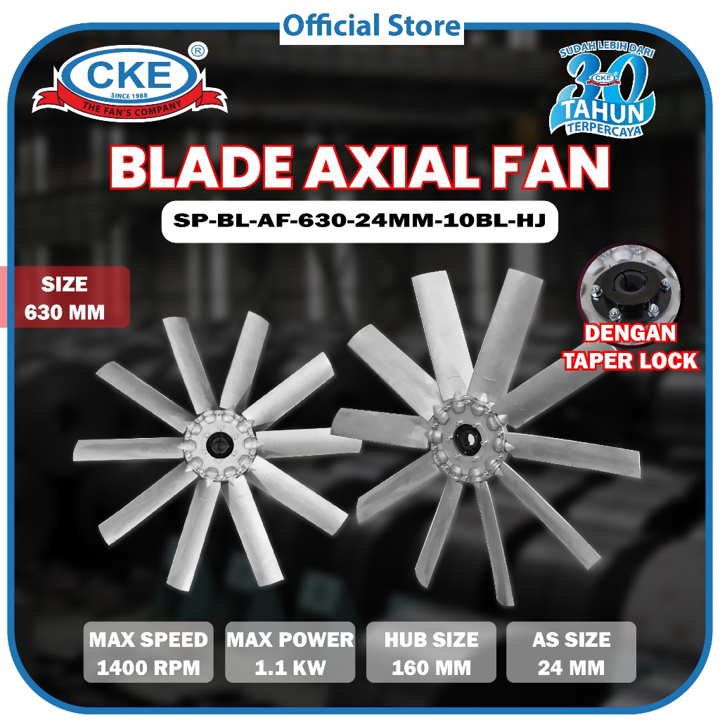 Baling / Blade Kipas Axial Fan 25" Inch With Taperlock as 24 / 28 mm Blade Axial Fan 25 Inch