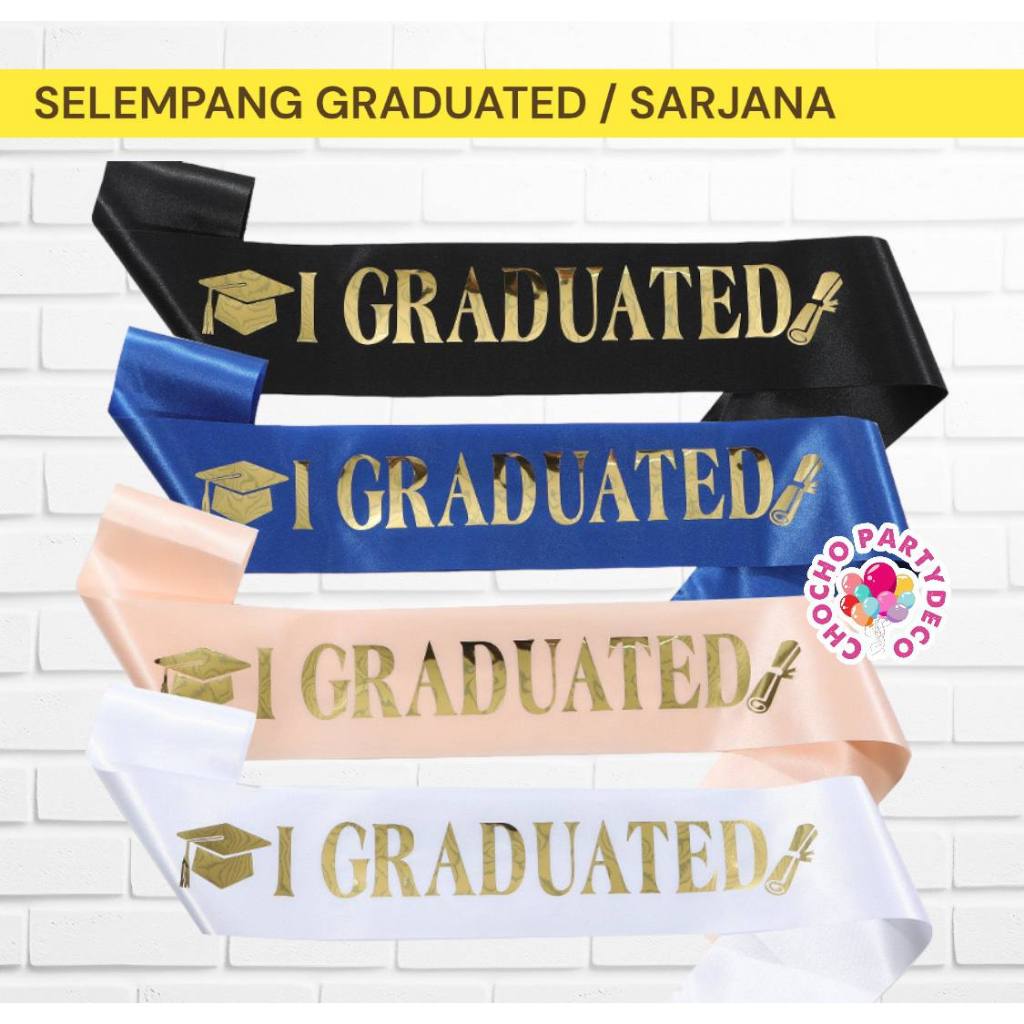 Selempang GRADUATED / Selempang Wisuda Kelulusan Sarjana