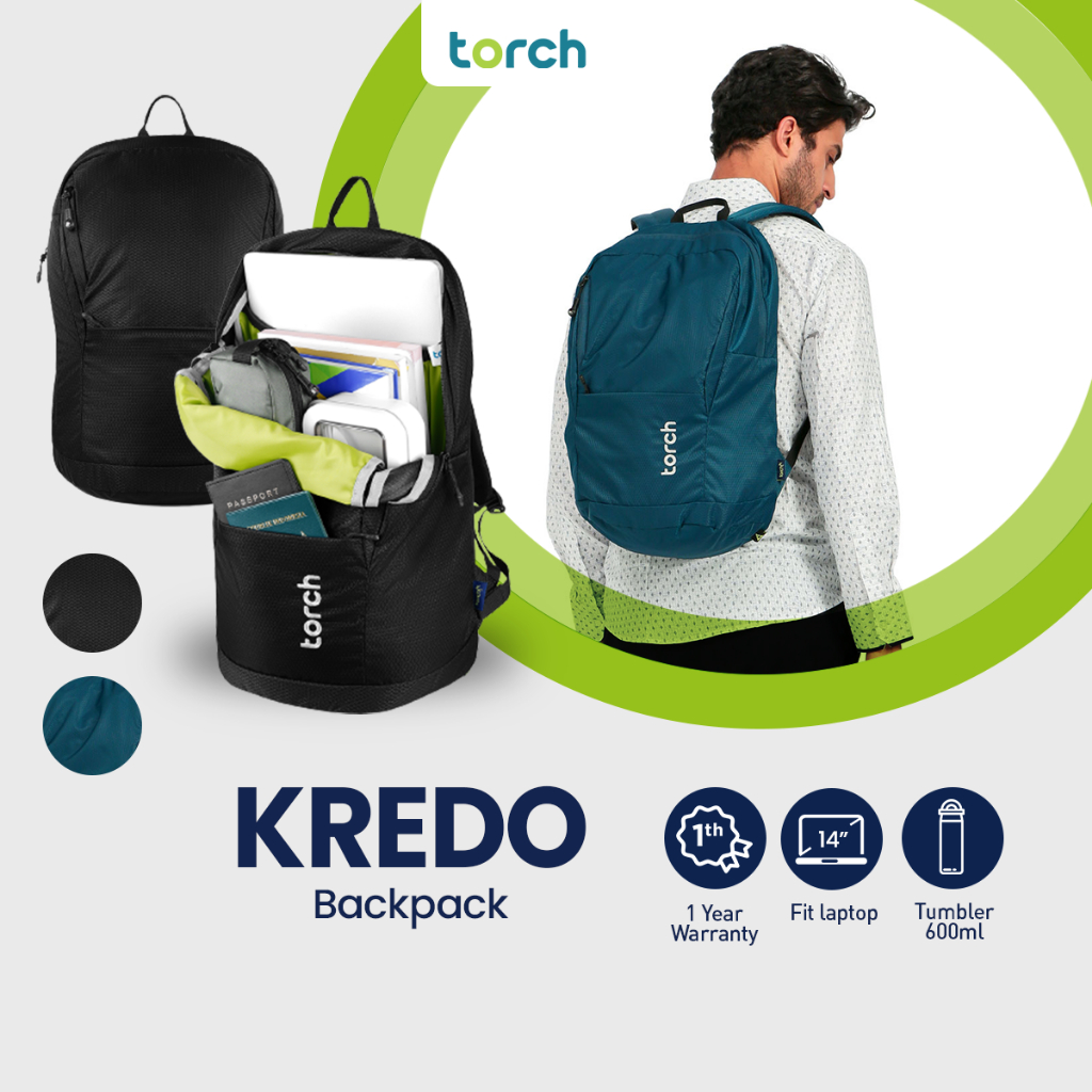 TORCH Kredo Backpack Laptop 15 inch Kuliah Kerja Simpel Minimalis