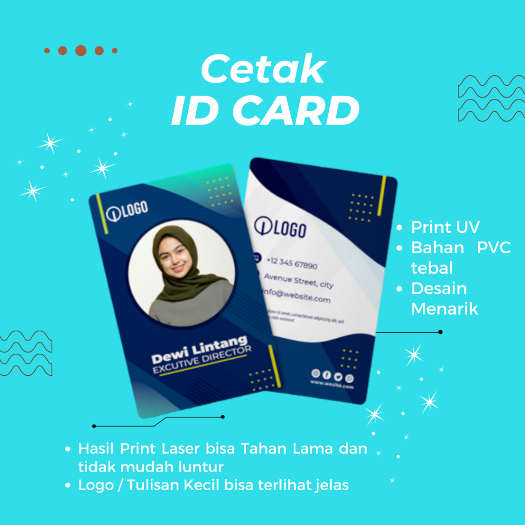 

Cetak ID Card PVC Card UV Print Custom - Id Card Karyawan / Kartu Mahasiswa / Name tag Pelajar