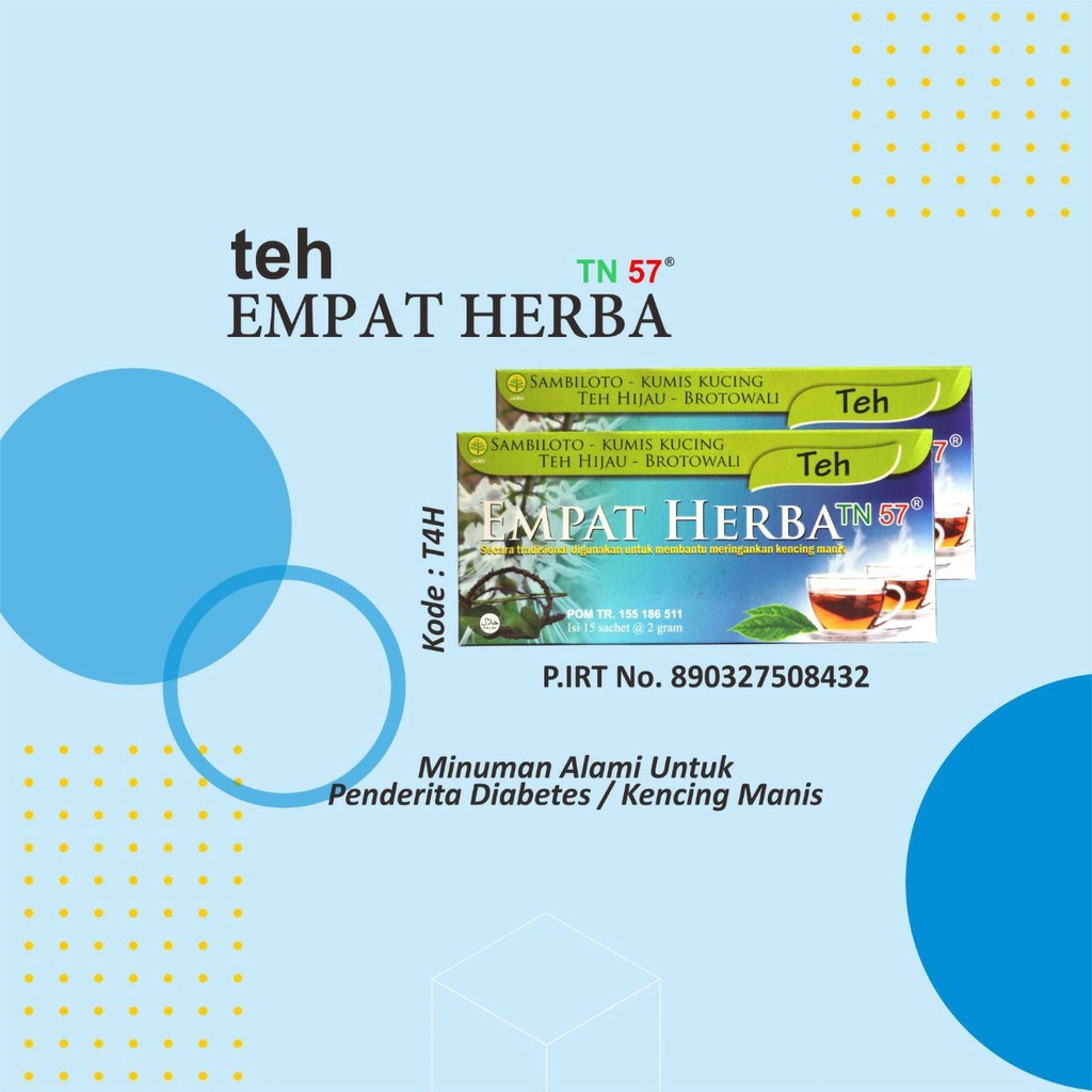 

Teh Empat Herba MEMBANTU PENDERITA KENCING MANIS | 30 sachet