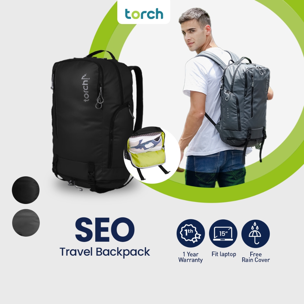 TORCH Tas Backpack Ransel Punggung Anti Air - Tas Traveling Seo 30 Liter