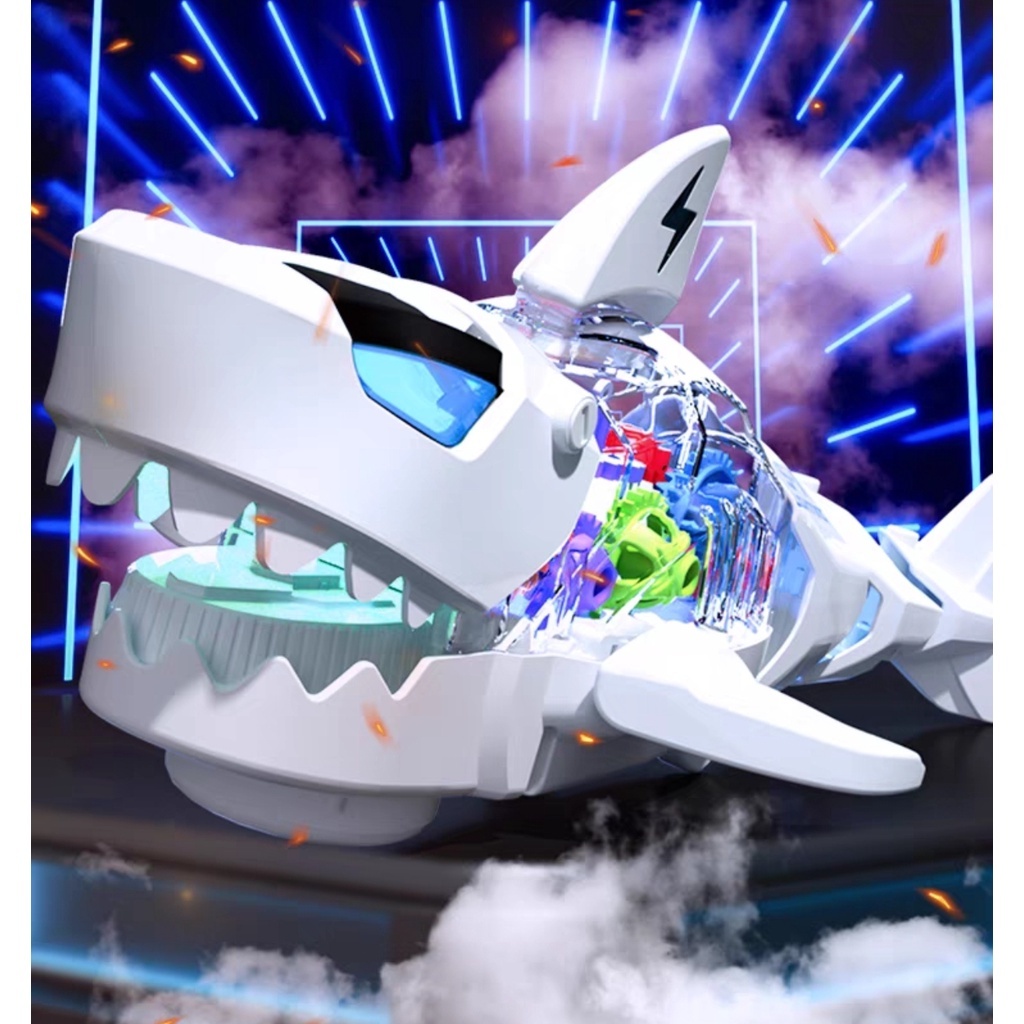 Mainan Mobil Mobilan Hiu Darat Led Animasi Robot Musik