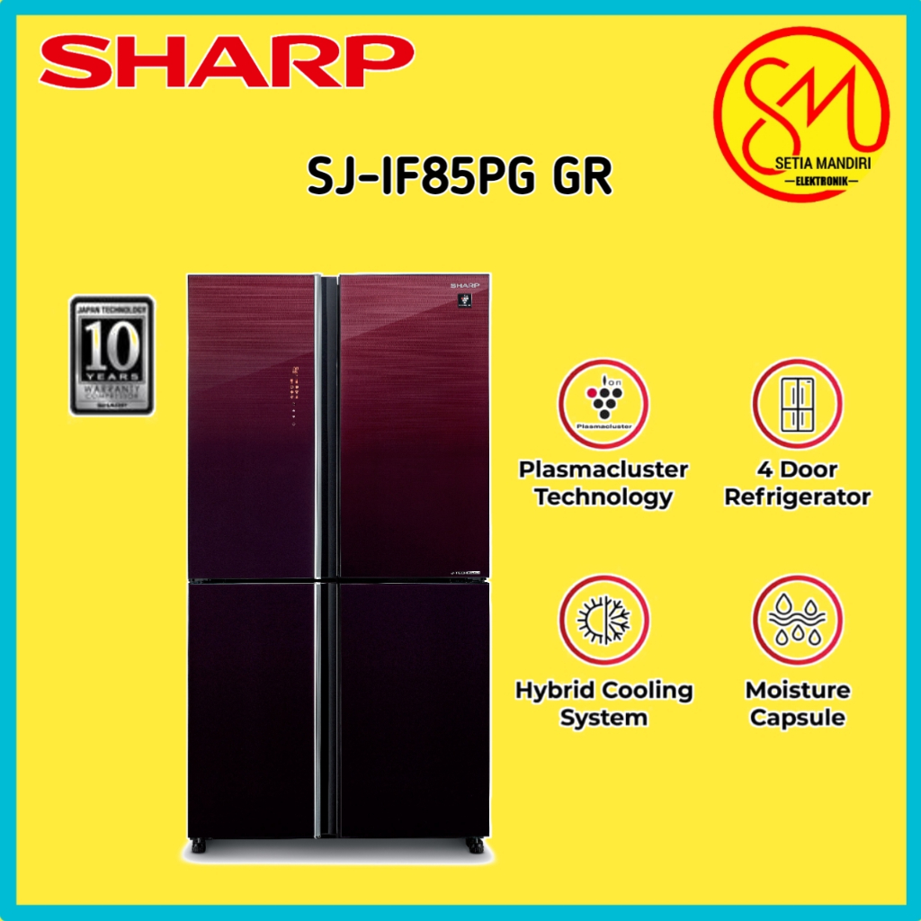 Sharp Side By Side SJ-IF85PG GR / KULKAS 4D SHARP sj if85pg GR