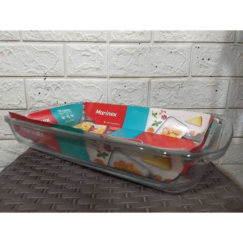 Loyang Kaca Oven Marinex 2,2 Liter / Loyang Marinex Persegi Panjang / Piring Kaca Persegi Marinex 2,