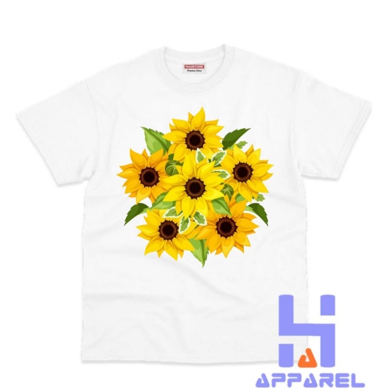 BAJU ANAK KAOS ANAK MOTIF BUNGA MATAHARI SUNFLOWER