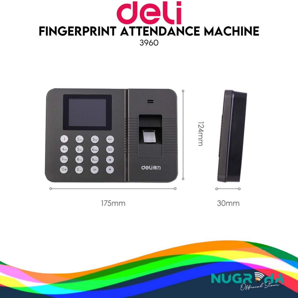 ORIGINAL Deli E3960 Mesin Absensi FingerPrint Sidik Jari DELI E 3960 Finger Print