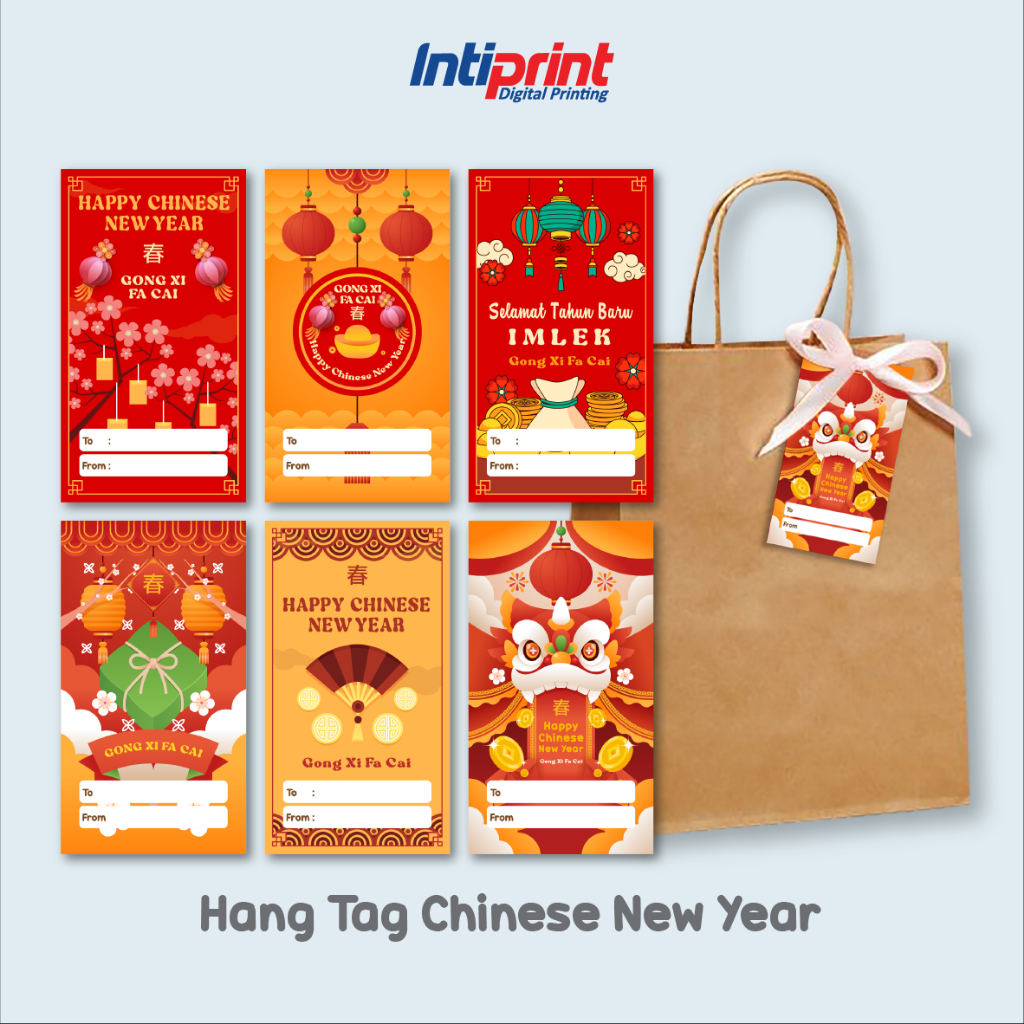 Hang Tag Imlek Custom Happy Chinese New Year Tag / Gift Card